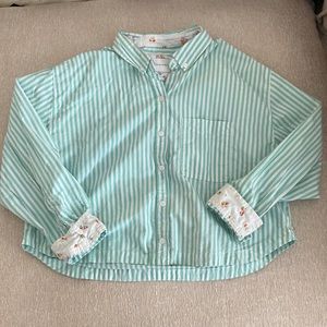 American eagle cropped button down